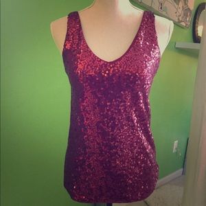J.Crew- Sequin V Neck tank- size XS